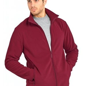 Knocker Men's Polar Fleece Full Zip Sweater PF2000 Burgundy
